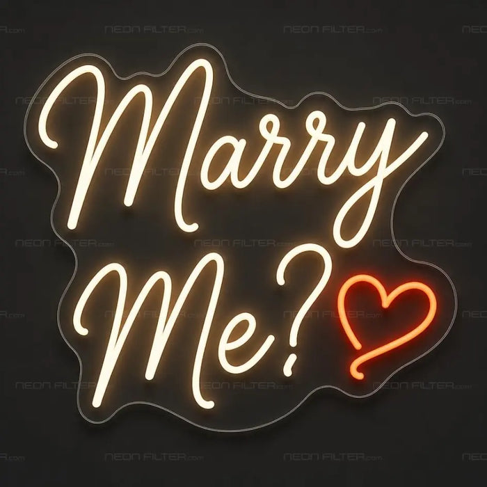Marry Me Neon Sign for Wedding Decor - Neon Filter