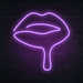 Melted Lips Neon Sign in Hopeless Romantic Purple