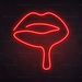 Melted Lips Neon Sign in Hot Mama Red