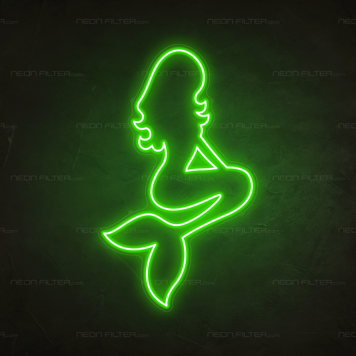 Mermaid Neon Sign in Glow Up Green