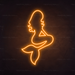 Mermaid Neon Sign in Hey Pumpkin Orange