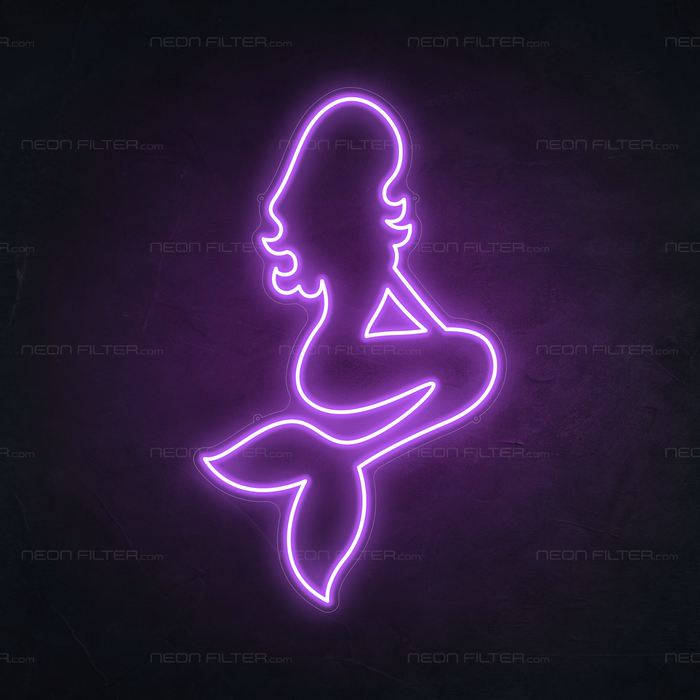 Mermaid Neon Sign in Hopeless Romantic Purple