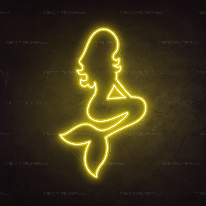 Mermaid Neon Sign in Paradise Yellow