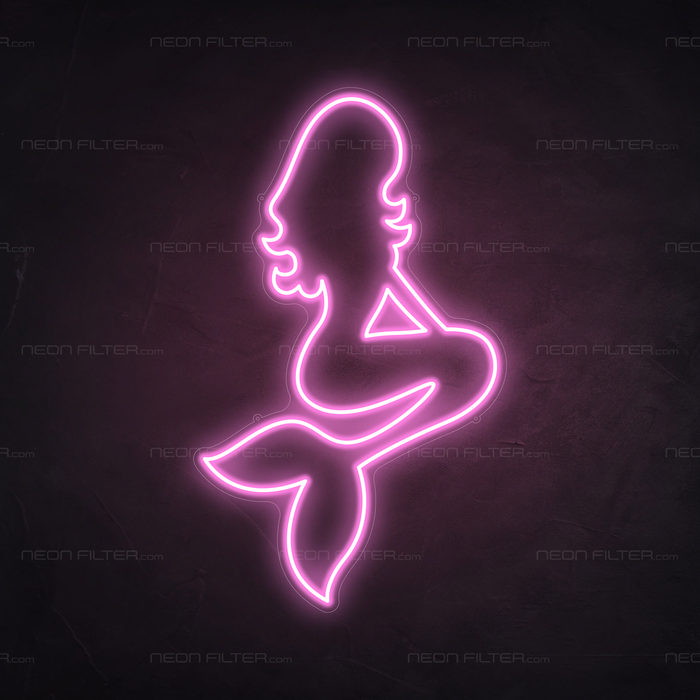 Mermaid Neon Sign in Pastel Pink