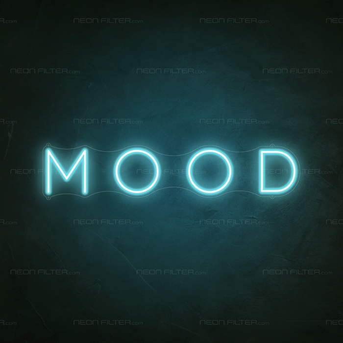 Mood Neon Sign in Glacier blue