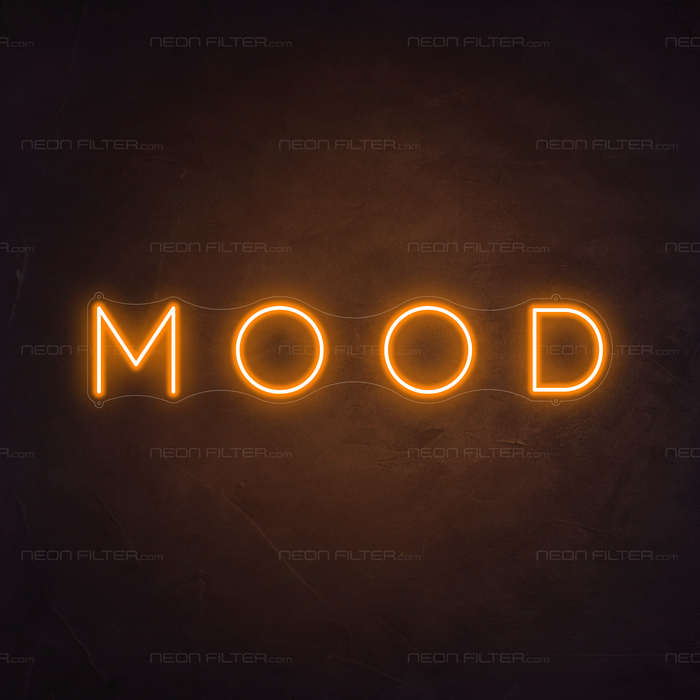 Mood Neon Sign in Hey Pumpkin Orange