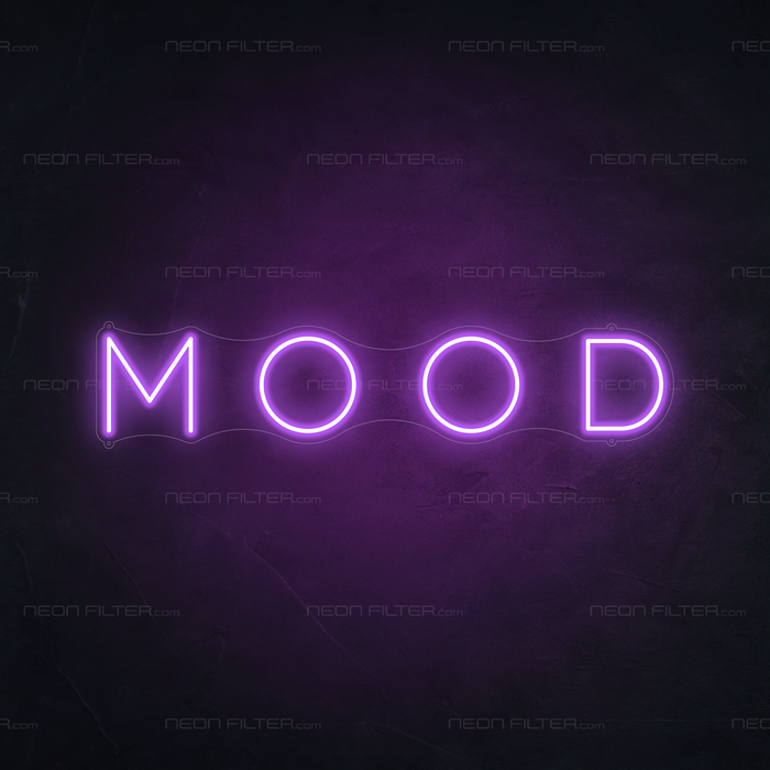 Mood Neon Sign in Hopeless Romantic Purple