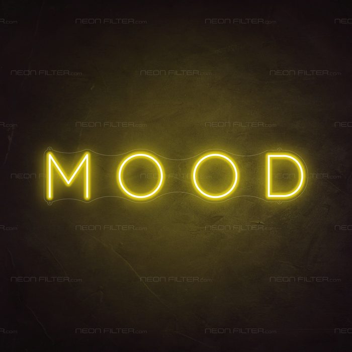 Mood Neon Sign in Paradise Yellow