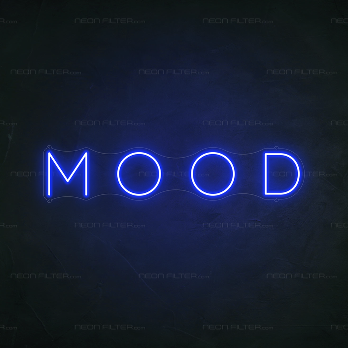 Mood Neon Sign in Santorini Blue