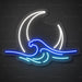 Moon Over Waves Neon Sign for Bedroom Decor - Neon Filter