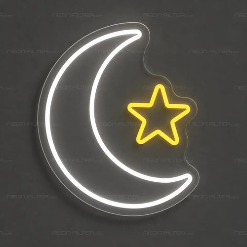 Moon and Star Kids Neon Sign for Kids Decor - Neon Filter