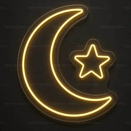 Moon and Star Kids Neon Sign for Kids Decor - Neon Filter