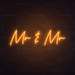 Mr & Mr Neon Sign in Hey Pumpkin Orange