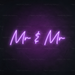 Mr & Mr Neon Sign in Hopeless Romantic Purple