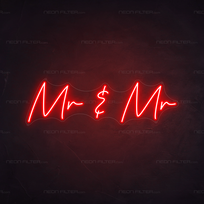 Mr & Mr Neon Sign in Hot Mama Red