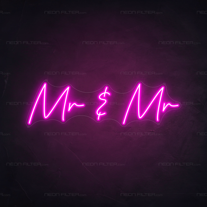 Mr & Mr Neon Sign in Love Potion Pink