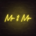 Mr & Mr Neon Sign in Paradise Yellow