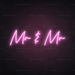 Mr & Mr Neon Sign in Pastel Pink