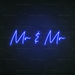 Mr & Mr Neon Sign in Santorini Blue