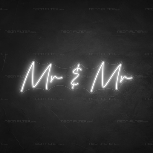 Mr & Mr Neon Sign in Snow White