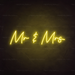 Mr & Mrs Neon Sign in Paradise Yellow