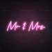 Mr & Mrs Neon Sign in Pastel Pink