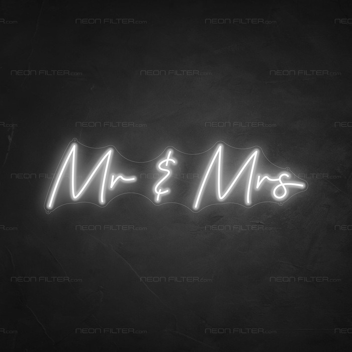 Mr & Mrs Neon Sign in Snow White