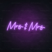 Mrs & Mrs Neon Sign in Hopeless Romantic Purple