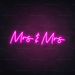 Mrs & Mrs Neon Sign in Love Potion Pink