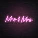 Mrs & Mrs Neon Sign in Pastel Pink