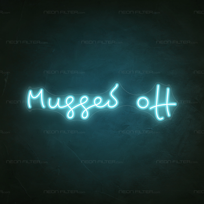 Mugged Off Neon Sign in Glacier blue