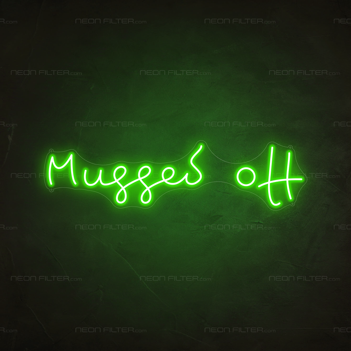 Mugged Off Neon Sign in Glow Up Green