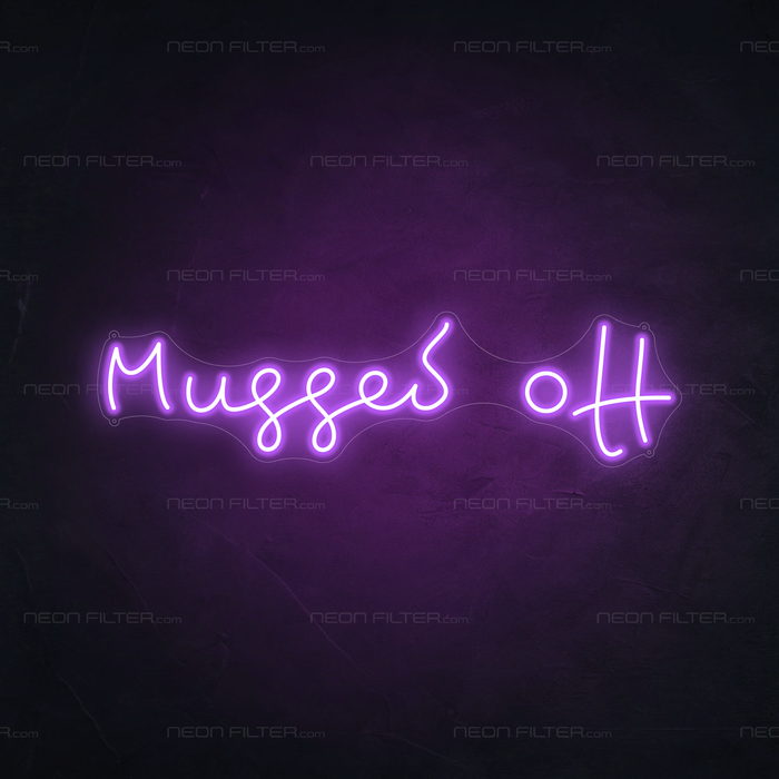 Mugged Off Neon Sign in Hopeless Romantic Purple