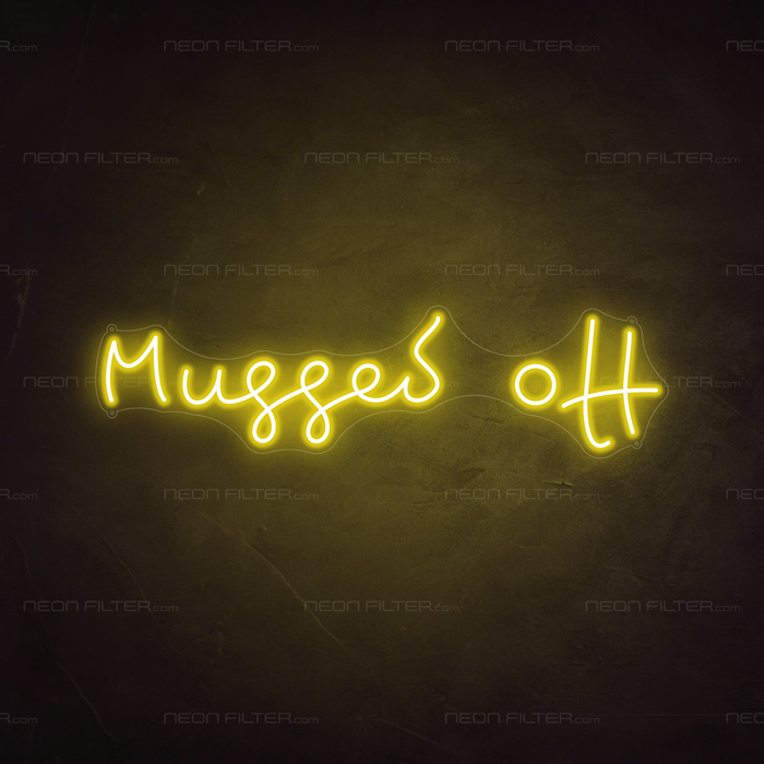 Mugged Off Neon Sign in Paradise Yellow