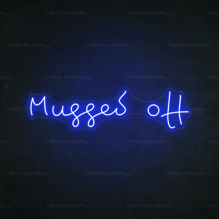 Mugged Off Neon Sign in Santorini Blue