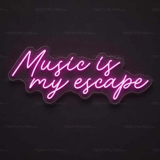 Music Is My Escape Neon Sign