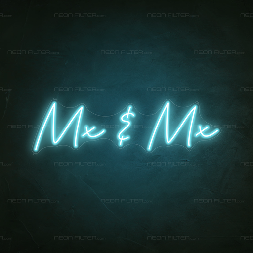 Mx & Mx Neon Sign in Glacier blue