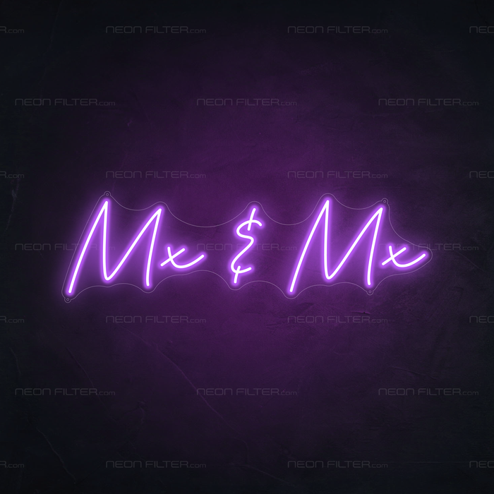 Mx & Mx Neon Sign in Hopeless Romantic Purple