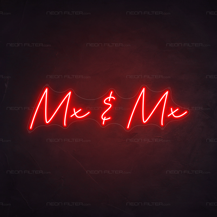 Mx & Mx Neon Sign in Hot Mama Red