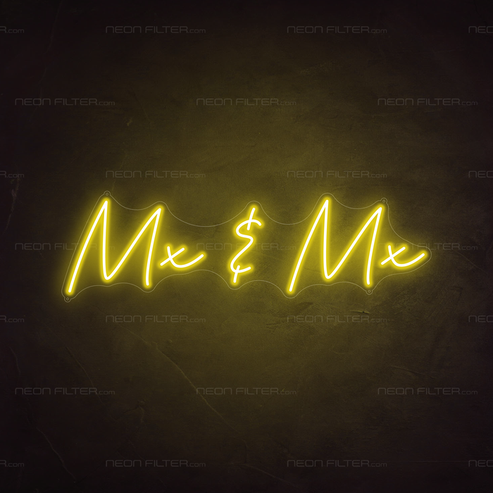 Mx & Mx Neon Sign in Paradise Yellow