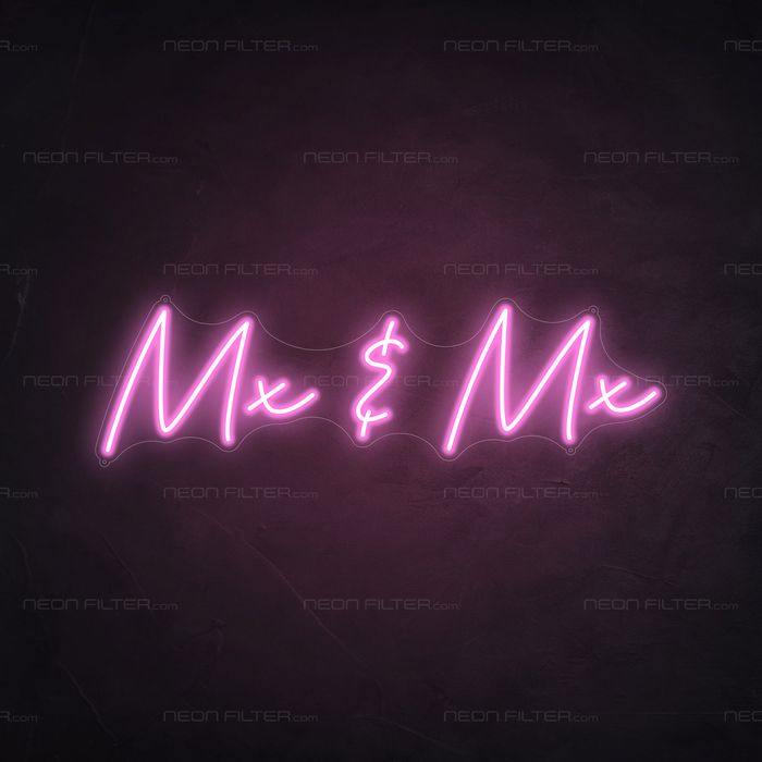 Mx & Mx Neon Sign in Pastel Pink