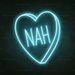 Nah Heart Neon Sign in Glacier blue