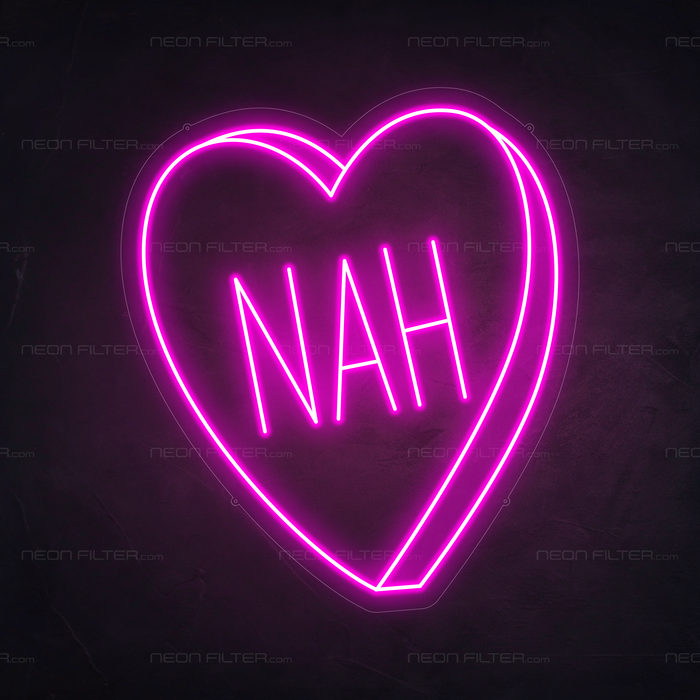 Nah Heart Neon Sign in Love Potion Pink