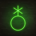 Non-Binary Symbol Neon Sign in Glow Up Green