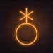 Non-Binary Symbol Neon Sign in Hey Pumpkin Orange