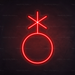 Non-Binary Symbol Neon Sign in Hot Mama Red