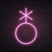 Non-Binary Symbol Neon Sign in Pastel Pink