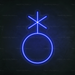 Non-Binary Symbol Neon Sign in Santorini Blue