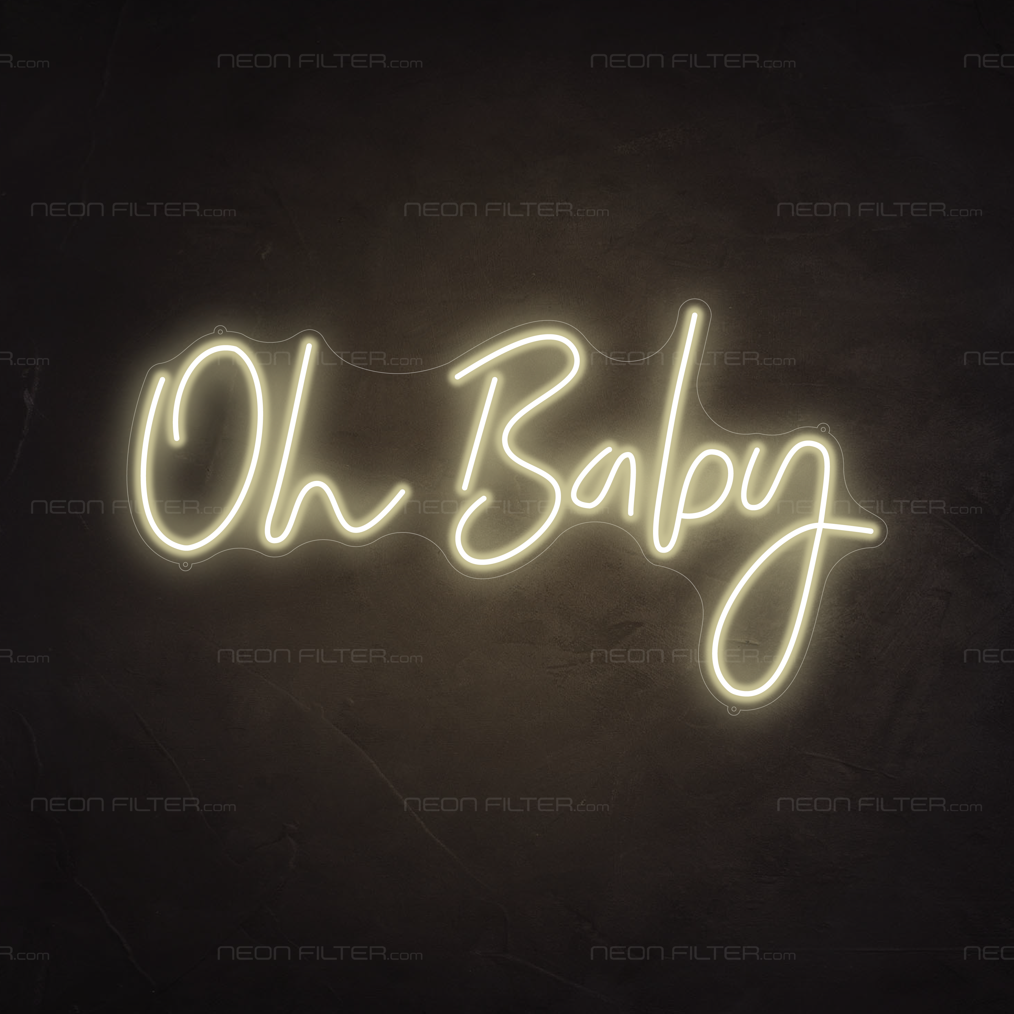 Oh Baby Neon Sign in Cosy Warm White