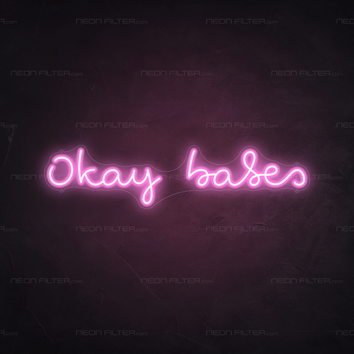 Okay Babes Neon Sign in Pastel Pink